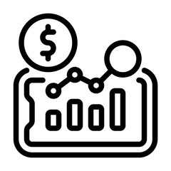 Statistic Icon With Line Icon