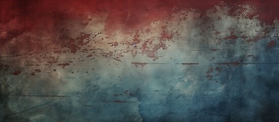 Red burgundy wide grunge effect texture Old stained blue pattern for design work with copy space