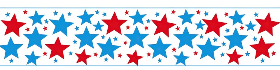 Obraz premium A red, white, and blue star patterned border