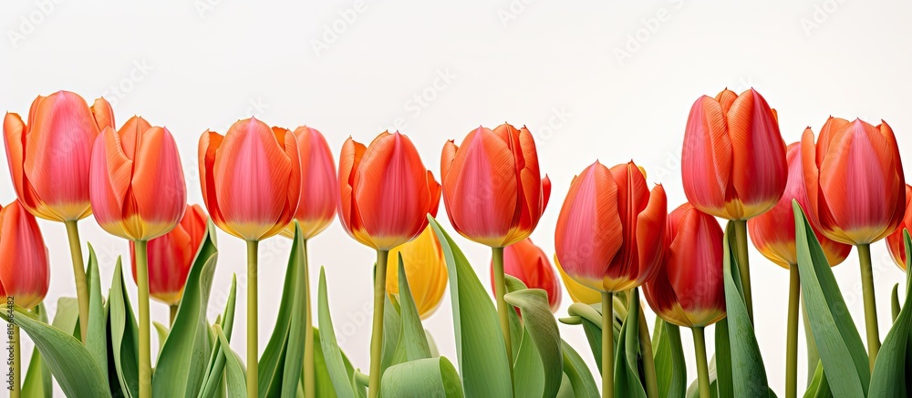 Aufkleber a beautiful image of tulips on a white background with plenty of copy space