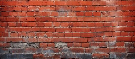 Fototapeta premium Large red brick wall texture. copy space available