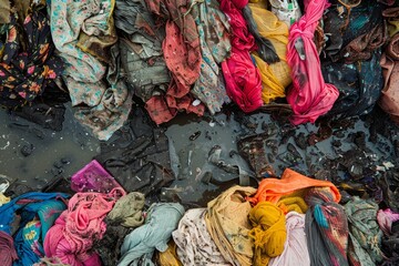 Environmental Hazard: Abandoned Fabrics and Plastic Waste