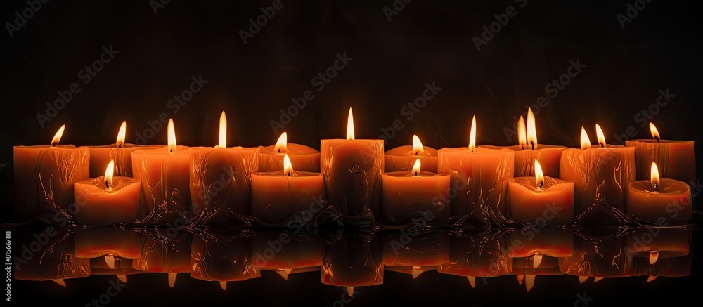 Poster in the dark there are durable wax candles that burn for an extended period. copy space available