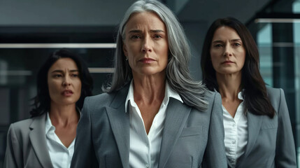 Group of confident female executives ,looking at the camera. Generative AI