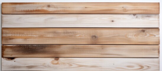 Fototapeta premium Wood boards on a white background. copy space available