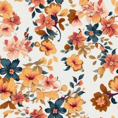 Extreme close-up image of brightly colored flowers with detailed, textured leaves