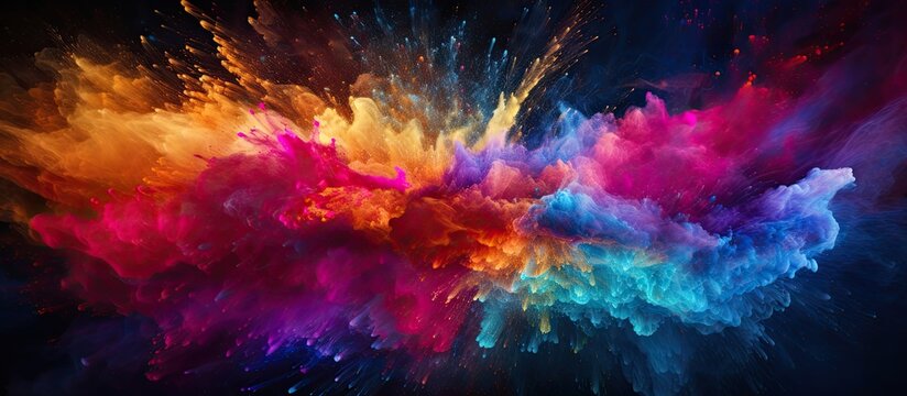 abstract powder splatted background Freeze motion of color powder exploding throwing color powder multicolor glitter texture. copy space available