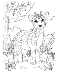 Animal Coloring Book Page  For Kids