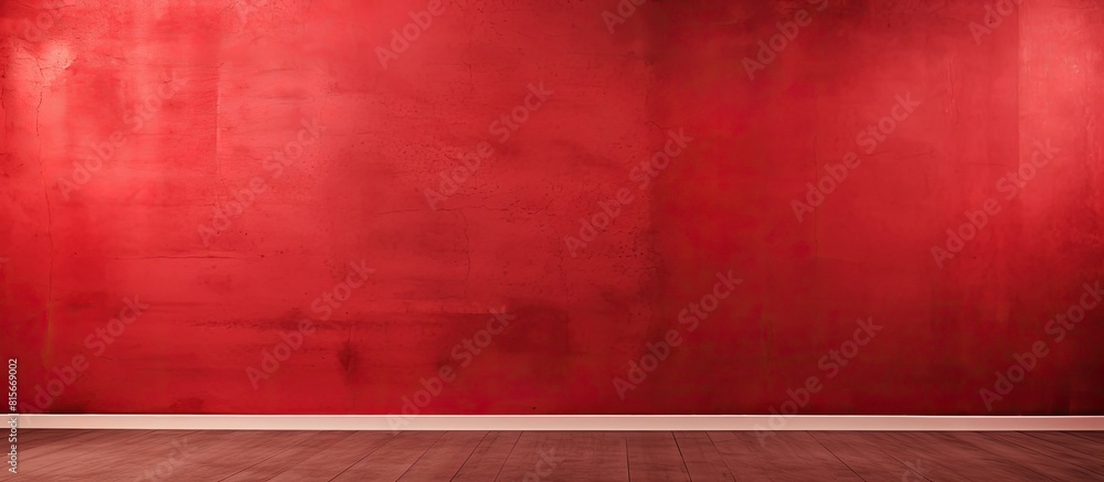 Poster a textured crimson wall serves as the background with various shades of the same red hue providing a