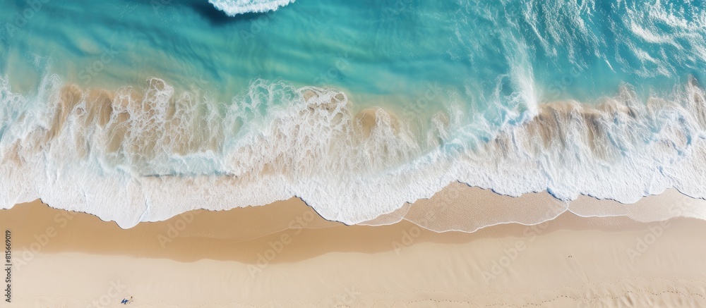 Aufkleber sandy beach for background top view. copy space available