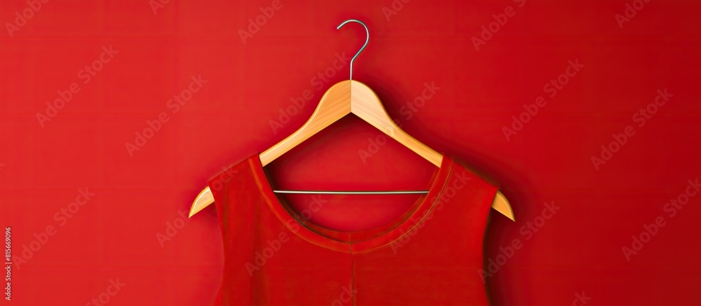 Aufkleber Hanger on color background top view Space for text. copy space available