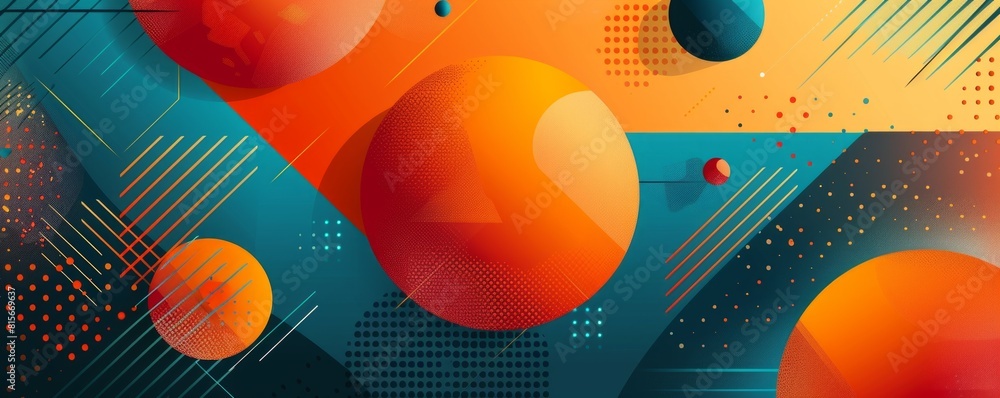 Poster abstract background with geometric shapes and bright colors.. simple illustration
