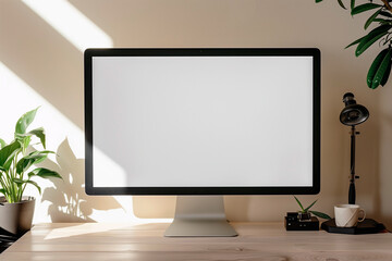 screen mockup, blank computer monitor screen