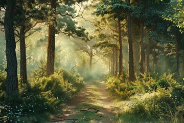 Obraz premium Enchanted Forest Illustration