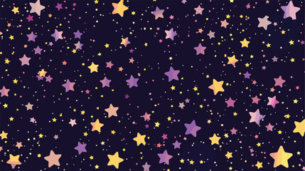 Sparkling stars pattern. Falling confetti stars flat