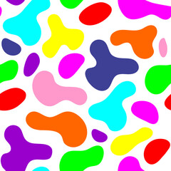 Vibrant pattern composed of an array of circles and dots in varied sizes and hues
