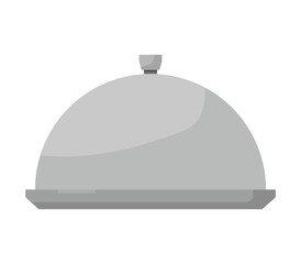 a cloche on the tray over white background vector art illustration