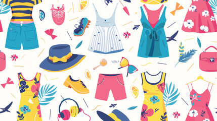 Summer clothes pattern. Seamless background casual 