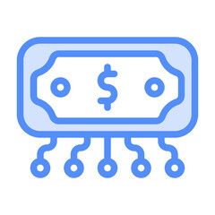 Money Icon With Lineal Color Style