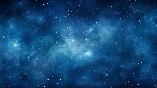 Blue night sky with many stars, Milky Way cosmic background.
