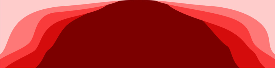 red multi layers papercuts background gradient vector banner Abstract realistic papercut decoration textured with cardboard wavy layers. Carving art. Cover layout material design template.