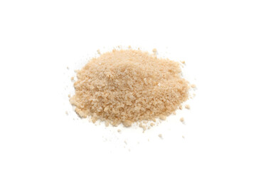 Heap of sea salt isolated on white background. Image created by focus stacking technique for corner to corner sharpness.   