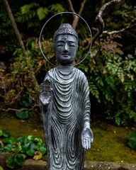 Buddhist Shinto Statue Idol at Hasadera Temple in Kamakura, Japan