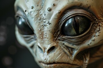 Glowing Alien head. Space science monster. Generate Ai