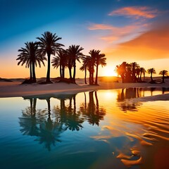 sunset on the beach