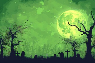 Halloween cemetery background.