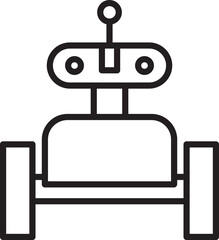 Robot Character Line Art