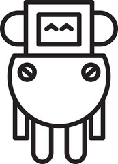 Robot Character Line Art