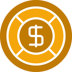 Dollar Coin Money Icon
