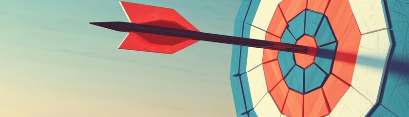 Fototapeta premium Geometric target and arrow, representing accuracy and goals