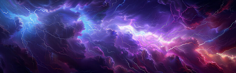 an abstract artwork featuring an electric stormy sky, with vibrant flashes of lightning...