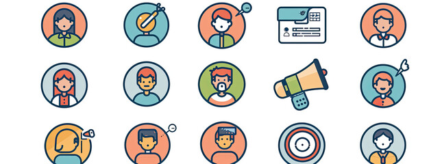 Search for Candidates Icon set Contains such Icons as People selection, Test, Recruitment, Job, Human resource, Scale Team and more Pixel Perfect Vector Line