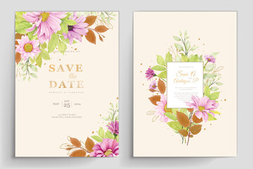elegant floral roses invitation card template