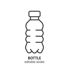 Plastic bottle line icon. Flat take away vector concept. Symbol of recycling container. Editable stroke.