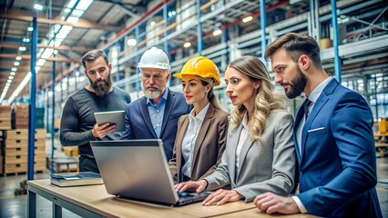 Manager Presenting Project to Warehouse Team - Industrial 