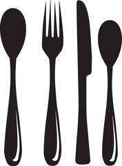 silhouettes of fork spoon and knife