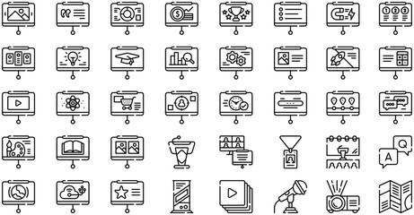 Presentation Icons collection is a vector illustration with editable stroke.