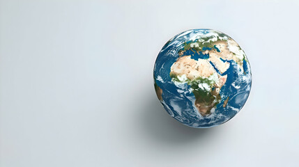 Blue planet earth isolated on white background with clipping path.generative ai