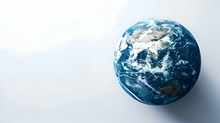 Blue planet earth isolated on white background with clipping path.generative ai