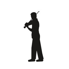 Obraz premium Silhouette of a violinist in vector, flat style.