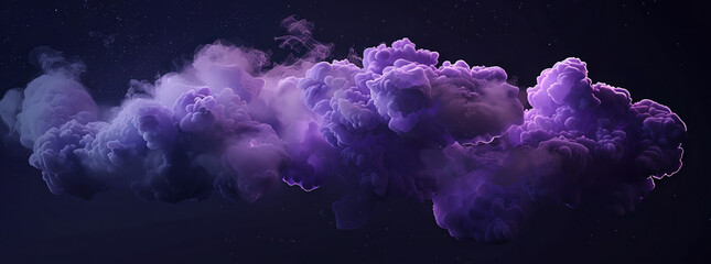 purple smoke cloud on black background, banner design, dark background, cinematic lighting, volumetric light, octane render, photorealistic, high resolution