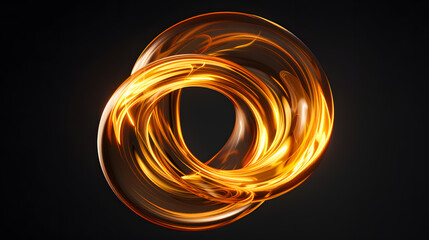 Glowing luminous swirl isolated on black background