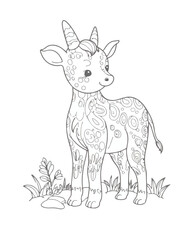 Animal Coloring Book Page  For Kids