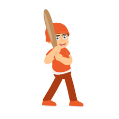 Baseball player with a baseball bat. Baseball game, vector illustration