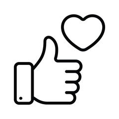 Thumbs up with heart symbolizing social media response vector