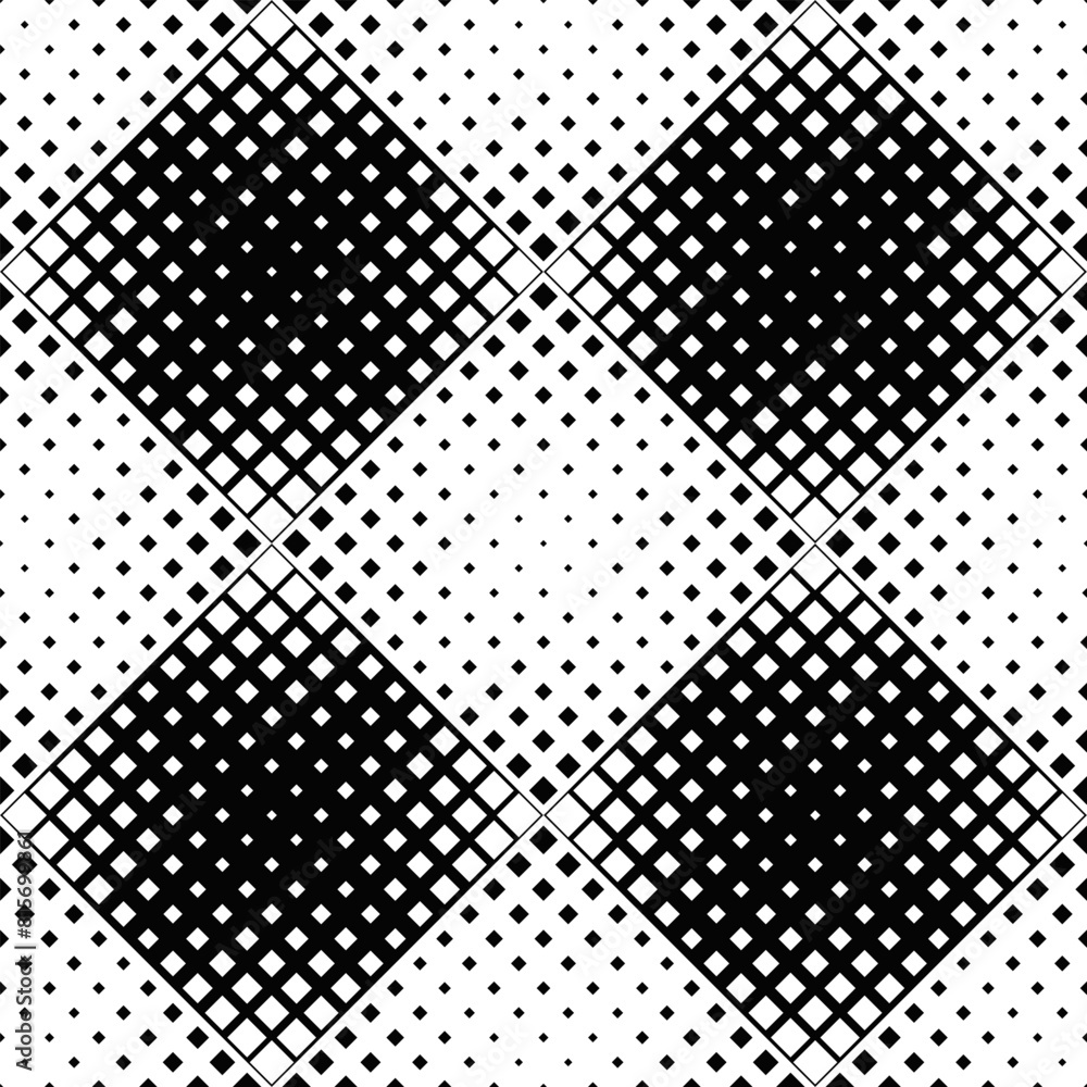 Canvas Prints Geometrical monochrome seamless square pattern background - black and white vector design from squares